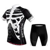 Maxbell Men Bike Bicycle Cycling Jersey Skeleton T Shirt Top with Shorts Set L