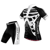 Maxbell Men Bike Bicycle Cycling Jersey Skeleton T Shirt Top with Shorts Set L