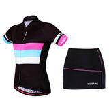 Maxbell Summer Women Cycling Short Sleeve Bike Shirts Gel Padded Shorts Skirts S
