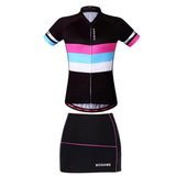 Maxbell Summer Women Cycling Short Sleeve Bike Shirts Gel Padded Shorts Skirts S