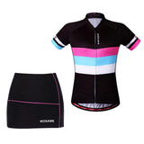 Maxbell Summer Women Cycling Short Sleeve Bike Shirts Gel Padded Shorts Skirts S