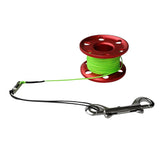 Maxbell Scuba Diving Finger Spool Reel Line with Dual Bolt Clip 30m Orange & Green