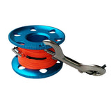 Maxbell Scuba Diving Finger Spool Reel Line with Dual Bolt Clip 50m Blue& Orange