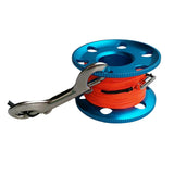 Maxbell Scuba Diving Finger Spool Reel Line with Dual Bolt Clip 50m Blue& Orange