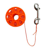 Maxbell Scuba Diving Finger Spool Reel with 18m Guide Line Ended Bolt Clip Orange