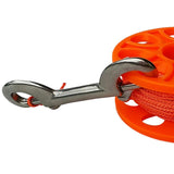 Maxbell Scuba Diving Finger Spool Reel with 18m Guide Line Ended Bolt Clip Orange