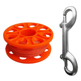 Maxbell Scuba Diving Finger Spool Reel with 18m Guide Line Ended Bolt Clip Orange