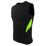 Maxbell Quick Dry Gym Sleeveess Compression Shirt Sports Top T-shirt Black Green M