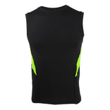 Maxbell Quick Dry Gym Sleeveess Compression Shirt Sports Top T-shirt Black Green 2XL