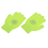 Maxbell Girls Women Kids Ice Skating Gloves Magic Stretch Glove Green Flower   M