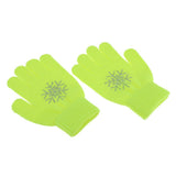 Maxbell Girls Women Kids Ice Skating Gloves Magic Stretch Glove Green Flower   M