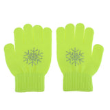 Maxbell Girls Women Kids Ice Skating Gloves Magic Stretch Glove Green Flower   M