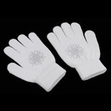 Maxbell Girls Women Kids Ice Skating Gloves Magic Stretch Glove White  Flower    S