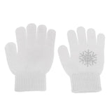 Maxbell Girls Women Kids Ice Skating Gloves Magic Stretch Glove White  Flower    L