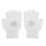 Maxbell Girls Women Kids Ice Skating Gloves Magic Stretch Glove White  Flower    L