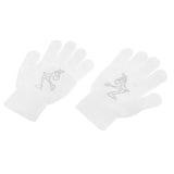 Maxbell Girls Women Kids Ice Skating Gloves Magic Stretch Glove White    S