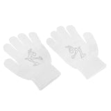 Maxbell Girls Women Kids Ice Skating Gloves Magic Stretch Glove White    S