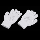Maxbell Girls Women Kids Ice Skating Gloves Magic Stretch Glove White    M