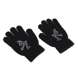 Maxbell Girls Women Kids Ice Skating Gloves Magic Stretch Glove Black    L