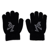 Maxbell Girls Women Kids Ice Skating Gloves Magic Stretch Glove Black    L