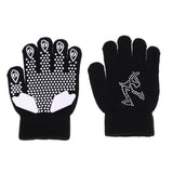 Maxbell Girls Women Kids Ice Skating Gloves Magic Stretch Glove Black    L