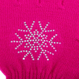 Maxbell Girls Women Kids Ice Skating Gloves Magic Stretch Glove Fushia Flower   S