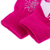 Maxbell Girls Women Kids Ice Skating Gloves Magic Stretch Glove Fushia Flower   S