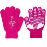 Maxbell Girls Women Kids Ice Skating Gloves Magic Stretch Glove Fushia      M