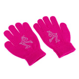 Maxbell Girls Women Kids Ice Skating Gloves Magic Stretch Glove Fushia      M