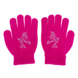 Maxbell Girls Women Kids Ice Skating Gloves Magic Stretch Glove Fushia      M