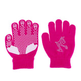 Maxbell Girls Women Kids Ice Skating Gloves Magic Stretch Glove Fushia      M