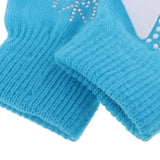 Maxbell Girls Women Kids Ice Skating Gloves Magic Stretch Glove Blue Snowflower  L