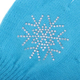 Maxbell Girls Women Kids Ice Skating Gloves Magic Stretch Glove Blue Snowflower  M