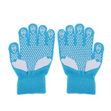 Maxbell Girls Women Kids Ice Skating Gloves Magic Stretch Glove Blue Snowflower  S