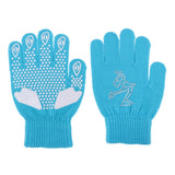 Maxbell Girls Women Kids Ice Skating Gloves Magic Stretch Glove Blue      M