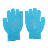 Maxbell Girls Women Kids Ice Skating Gloves Magic Stretch Glove Blue      S
