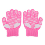 Maxbell Girls Women Kids Ice Skating Gloves Magic Stretch Glove Pink Snowflower    S