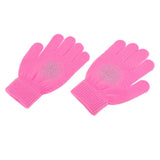Maxbell Girls Women Kids Ice Skating Gloves Magic Stretch Glove Pink Snowflower    S