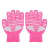 Maxbell Girls Women Kids Ice Skating Gloves Magic Stretch Glove Pink    L