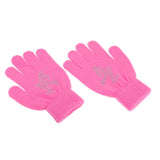Maxbell Girls Women Kids Ice Skating Gloves Magic Stretch Glove Pink    L