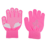 Maxbell Girls Women Kids Ice Skating Gloves Magic Stretch Glove Pink    L
