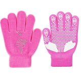 Maxbell Girls Women Kids Ice Skating Gloves Magic Stretch Glove Pink    S