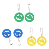 Maxbell 2 Pieces Round Buoy EVA Floating Keychain Keyring Water Key Float Blue