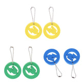 Maxbell 2 Pieces Round Buoy EVA Floating Keychain Keyring Water Key Float Blue