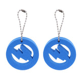 Maxbell 2 Pieces Round Buoy EVA Floating Keychain Keyring Water Key Float Blue