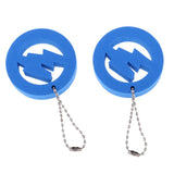 Maxbell 2 Pieces Round Buoy EVA Floating Keychain Keyring Water Key Float Blue