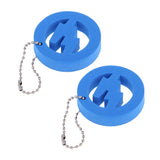 Maxbell 2 Pieces Round Buoy EVA Floating Keychain Keyring Water Key Float Blue
