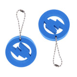 Maxbell 2 Pieces Round Buoy EVA Floating Keychain Keyring Water Key Float Blue