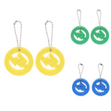 Maxbell 2 Pieces Round Buoy EVA Floating Keychain Keyring Water Key Float Blue