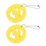 Maxbell 2 Pieces Round Buoy EVA Floating Keychain Keyring Water Key Float Yellow